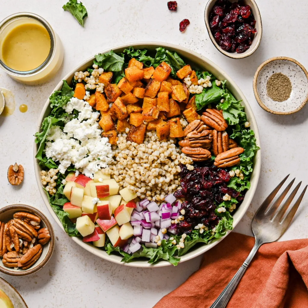Sorghum Fall Harvest Salad with Sorghum Syrup Dressing