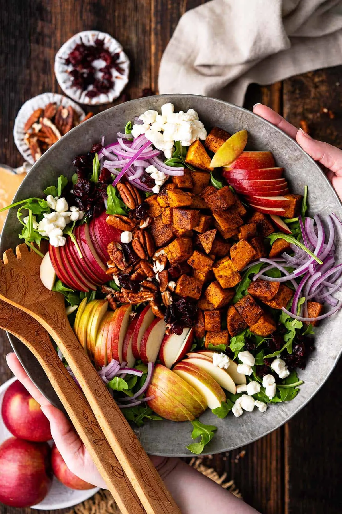 Autumn Harvest Salad with Roasted Sweet Potatoes and Cider Vinaigrette