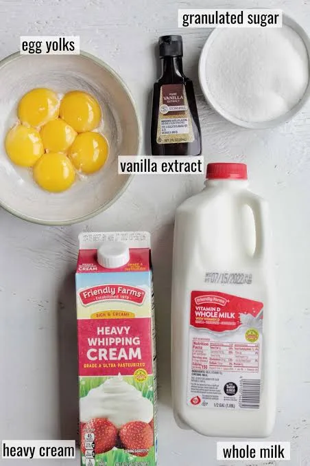 Master ice cream custard base ingredients. 