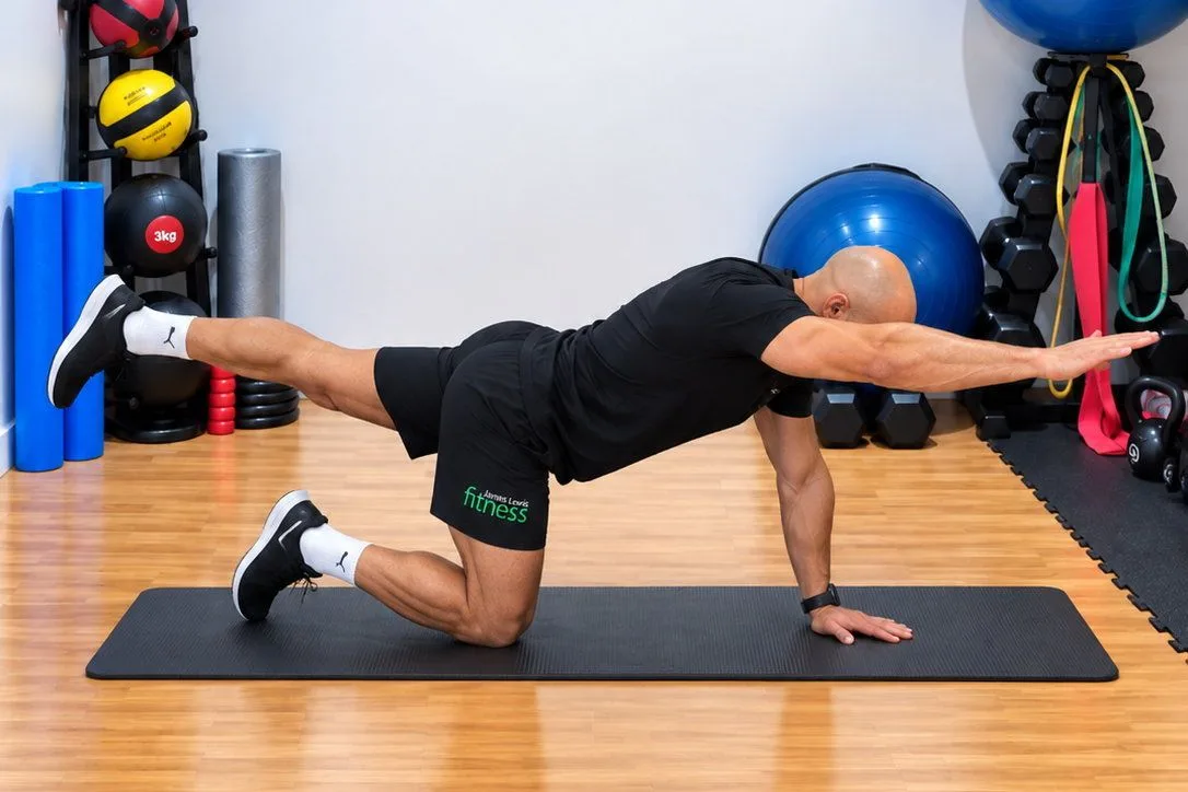 Personal trainer, James Lewis. // A personal trainer has revealed the five simple steps you can take to slow down ageing - by improving your bone health. James Lewis, 44, is a personal trainer with 15 years of experience in the industry, specialising in health and wellness. As we get older, maintaining strength, balance, mobility and coordination becomes increasingly important, James said. He said these exercises are important because as we age we naturally start to lose muscle mass, and if they don't work on thse areas mobility can start to decline. James works with clients of all ages and delivers sessions in care homes that use a combination of chair-based exercises and music to promote participation, memory recall and social connection.Release date: September 27 2026