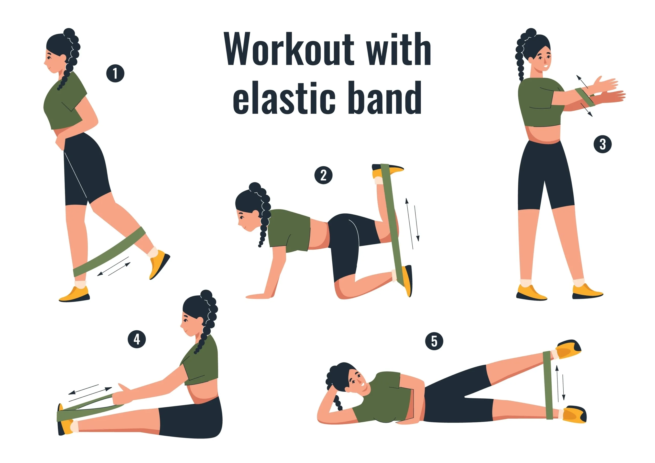 workout with elastic band illustration